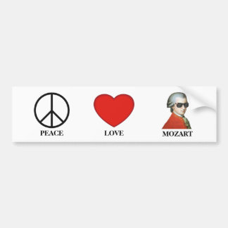 Autocollant De Voiture Peace Love Mozart - Musical Bumper Sticker!