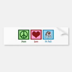 Autocollant De Voiture Peace Love Pit Bull