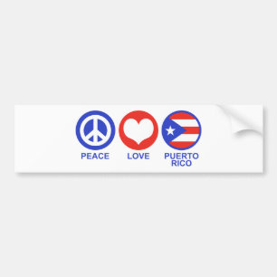 Autocollant De Voiture Peace Love Porto Rico