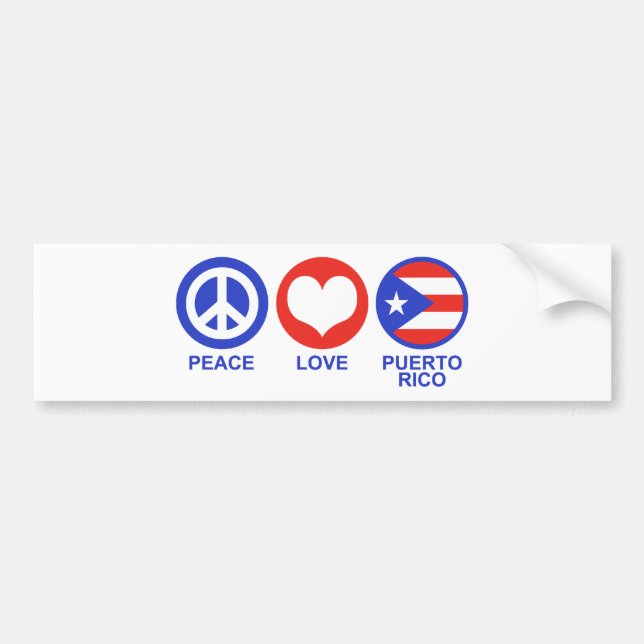 Autocollant De Voiture Peace Love Porto Rico (Devant)
