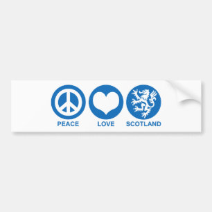 Autocollant De Voiture Peace Love Scotland