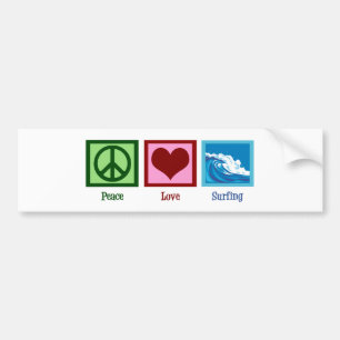 Autocollant De Voiture Peace Love Surfing