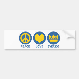 Autocollant De Voiture Peace Love Sverige