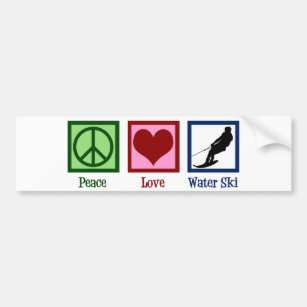 Autocollant De Voiture Peace Love Waterski Company Water Ski