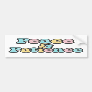 Autocollant De Voiture Peace & Patience Retro Pastel Rainbow Bubble