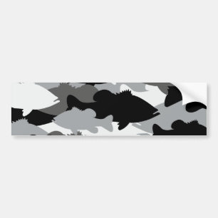 Autocollant De Voiture Pêche au bar Camo noir
