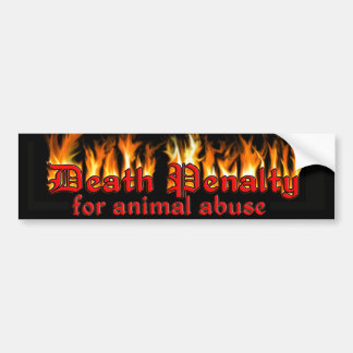 Autocollant De Voiture "PEINE DE MORT POUR L'ABUS ANIMAL" en FLAMMES