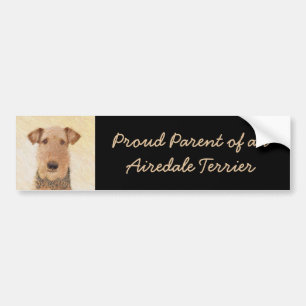 Autocollant De Voiture Peinture Airedale Terrier - Cute Original Art