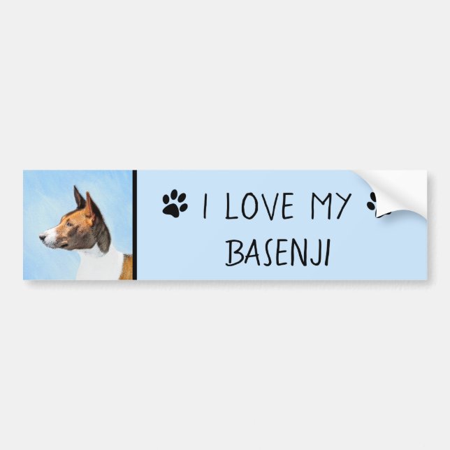 Autocollant De Voiture Peinture Basenji - Belle Art Original (Devant)