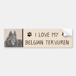 Autocollant De Voiture Peinture belge Tervuren - Cute Original Chien Art