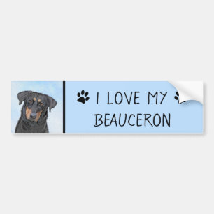 Autocollant De Voiture Peinture de Beauceron - Cute Original Dog Art