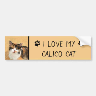 Autocollant De Voiture Peinture de chat Calico - Cute Original Cat Art