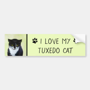 Autocollant De Voiture Peinture de chat Tuxedo - Cute Original Cat Art