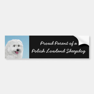 Autocollant De Voiture Peinture de chien des lowland polonais - Art du ch