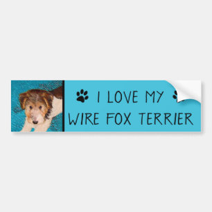 Autocollant De Voiture Peinture de chiot Terrier Fox - Art de chien origi