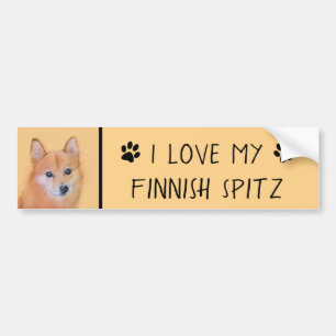 Autocollant De Voiture Peinture finlandaise Spitz - Jote Original Chien A
