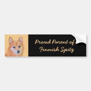Autocollant De Voiture Peinture finlandaise Spitz - Jote Original Chien A