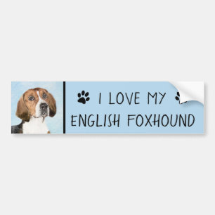 Autocollant De Voiture Peinture Foxhound en anglais - Joli art original c