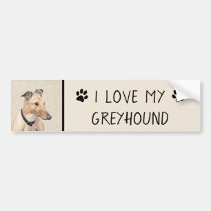 Autocollant De Voiture Peinture Greyhound - Cute Original Chien Art