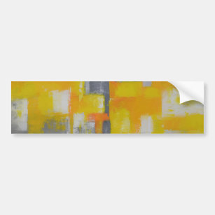 Autocollant De Voiture peinture gris jaune blanc abstrait