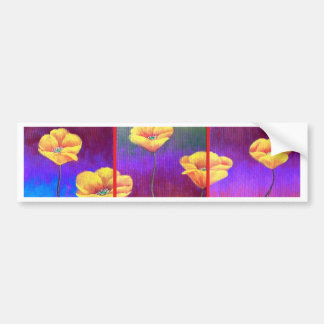 Autocollant De Voiture Peinture jaune de fleur de pavot - multi