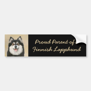 Autocollant De Voiture Peinture Lapphund Finlandaise - Joli art original