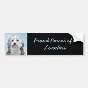 Autocollant De Voiture Peinture Lowchen - Cute Original Chien Art
