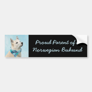 Autocollant De Voiture Peinture norvégienne Buhund - jolie art original c