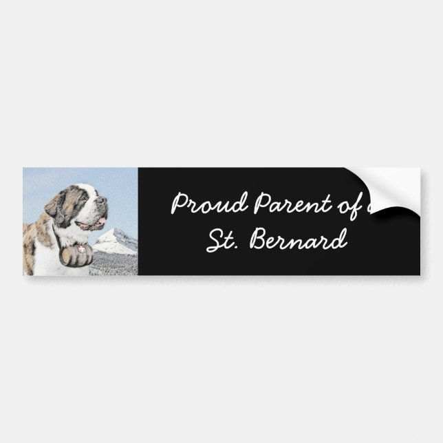 Autocollant De Voiture Peinture Saint Bernard - Cute Original Chien Art (Devant)