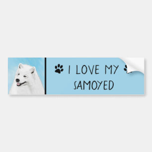 Autocollant De Voiture Peinture Samoyed - Cute Original Chien Art