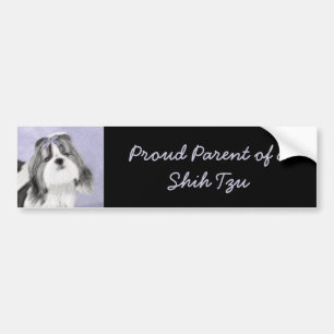 Autocollant De Voiture Peinture Shih Tzu - Cute Original Chien Art