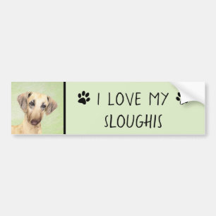 Autocollant De Voiture Peinture Sloughis - Joli art original pour chien