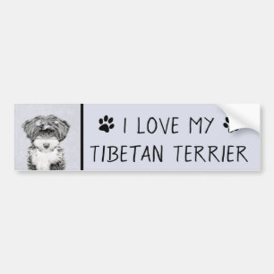 Autocollant De Voiture Peinture Tibétaine Terrier - Cute Original Chien A