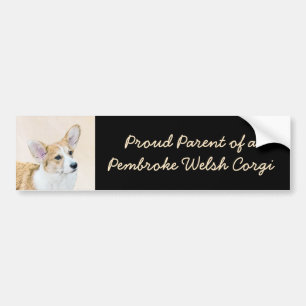 Autocollant De Voiture Pembroke Welsh Corgi Peinture - Art Chien original