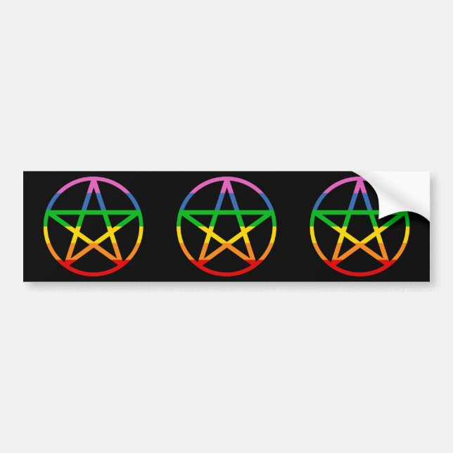 Autocollant De Voiture Pentacle arc-en-ciel (Devant)
