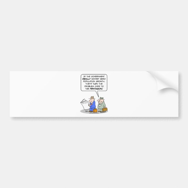 Autocollant De Voiture pentagone zéro de croissance démographique (Devant)