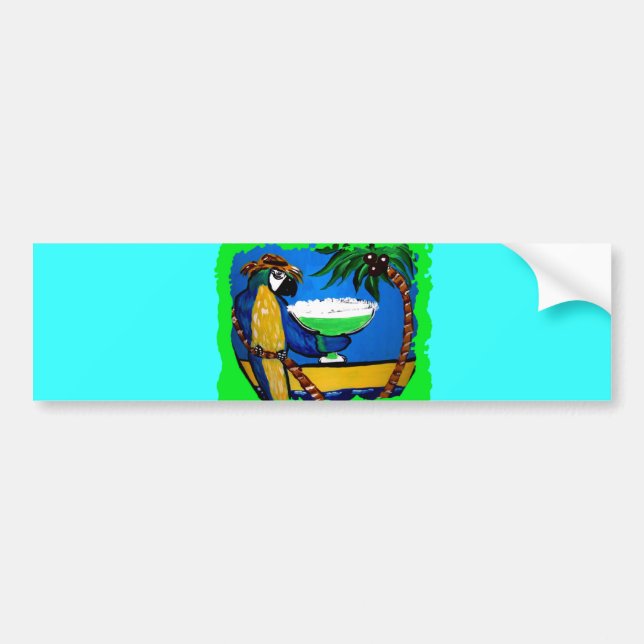 AUTOCOLLANT DE VOITURE PERROQUET DE FÊTE (Devant)