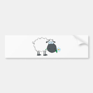 Autocollant De Voiture Personnage de dessin animé de moutons blancs