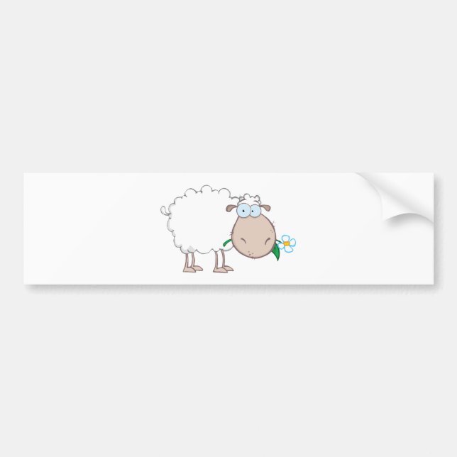 Autocollant De Voiture Personnage de dessin animé de moutons blancs (Devant)