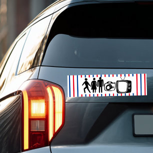 Autocollant De Voiture Personne Femme Homme Caméra TV Stripes