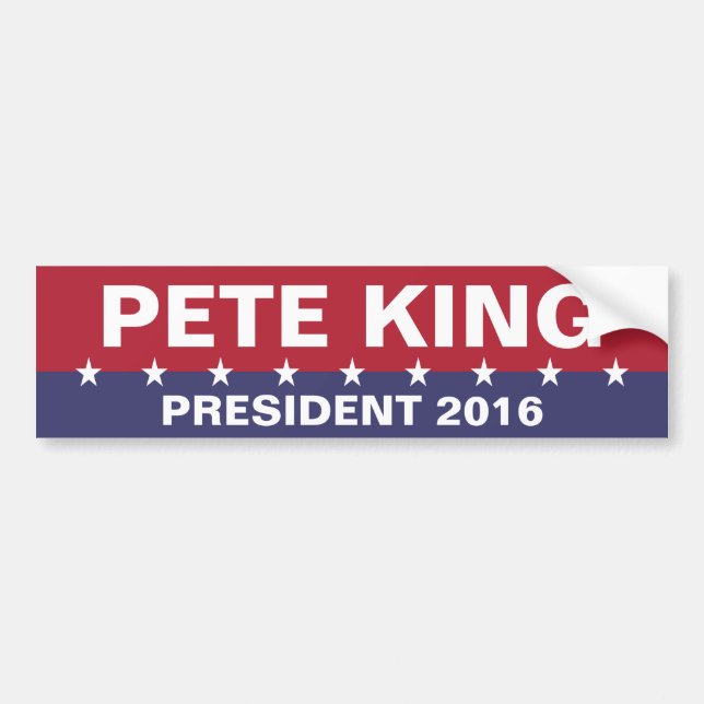 Autocollant De Voiture PETE KING pour le président 2016 (Devant)
