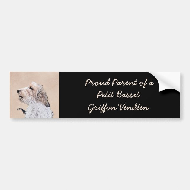 Autocollant De Voiture Petit Basset Griffon Vendéen Peinture - Chien Art (Devant)