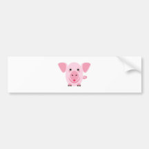 Petit cochon rose heureux mignon