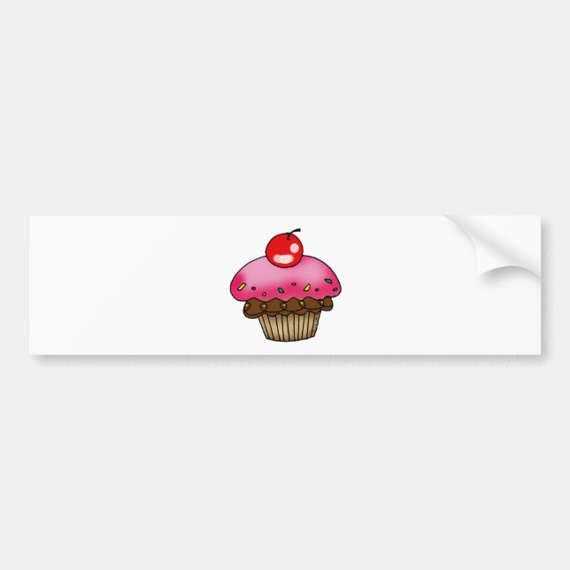 Autocollant De Voiture petit gâteau de cerise (Devant)