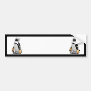 Autocollant De Voiture Petit Penguin portant un engin de hockey