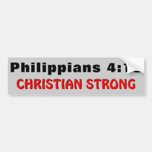 Autocollant De Voiture Philippiens 4:13 Christian Strong