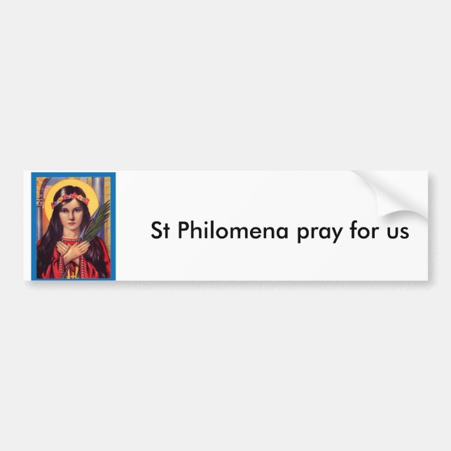 Autocollant De Voiture Philomena, St Philomena prient pour nous (Devant)