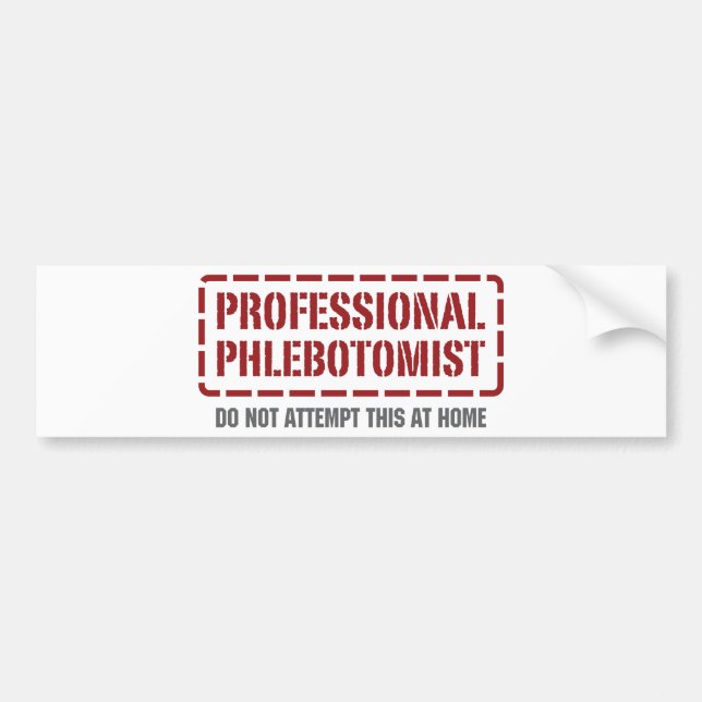 Autocollant De Voiture Phlebotomist professionnel (Devant)
