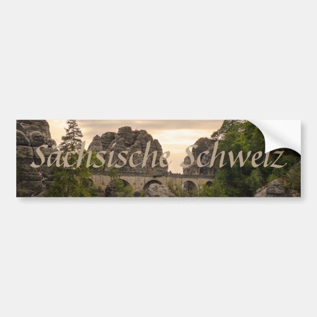 Autocollant De Voiture Photo de souvenir de Sächsische Schweiz Bastei (Devant)