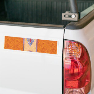 Autocollant De Voiture photo d'un motif orange et bleu